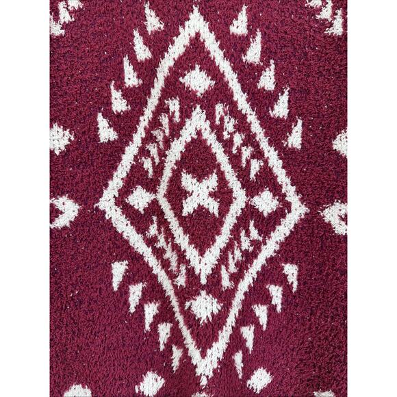 NWT Savanna Jane Deep Pink Aztec Patterned Open Long Cardigan #1425 Size 1X - Picture 6 of 7